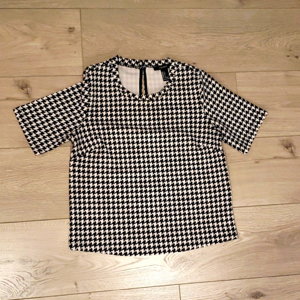Houndstooth Black and White Women's Top